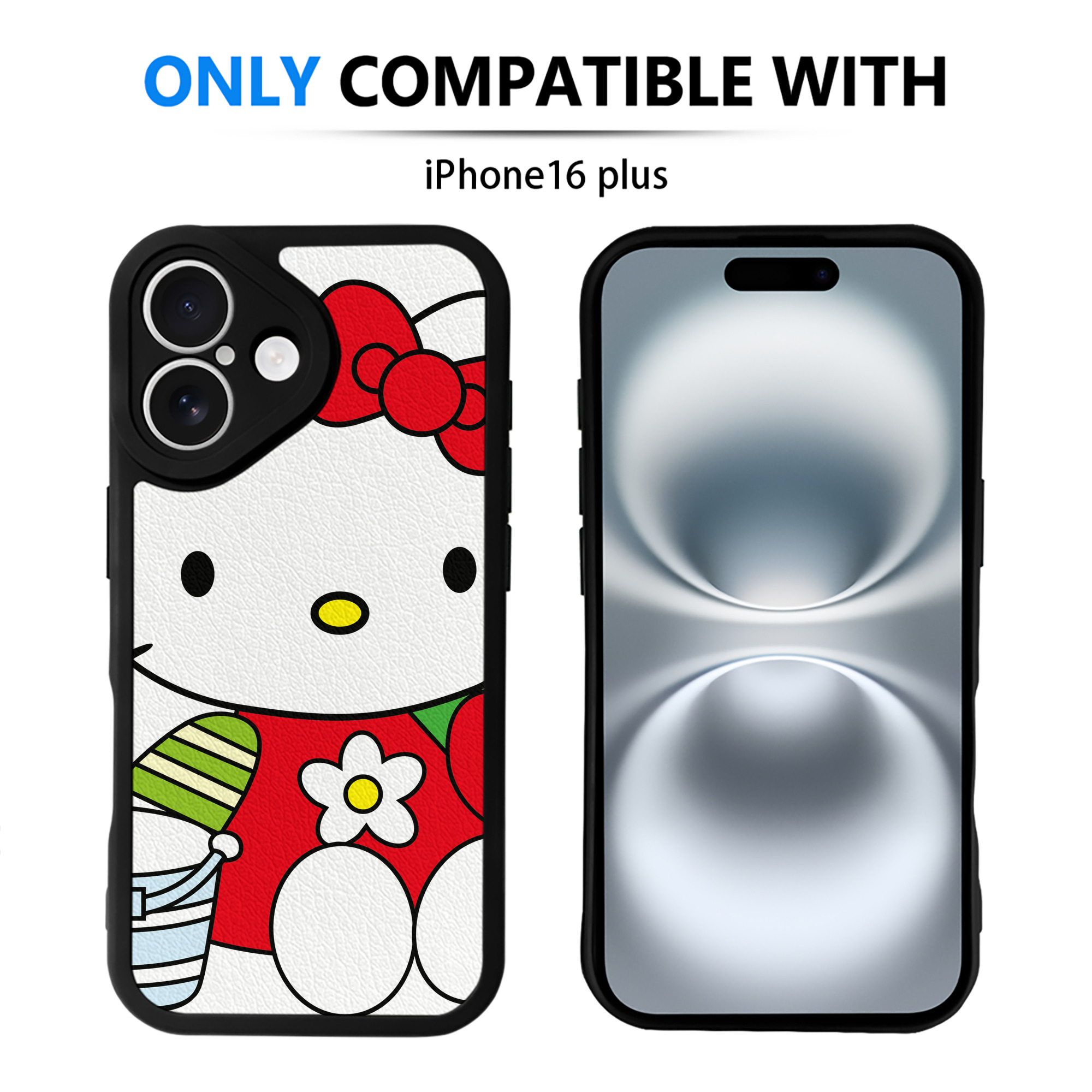 （画像用） Hello Kitty ハローキティ 【iPhone 16シリーズ対応】シリコンスマホケース（レザー調） 材質：シリコン